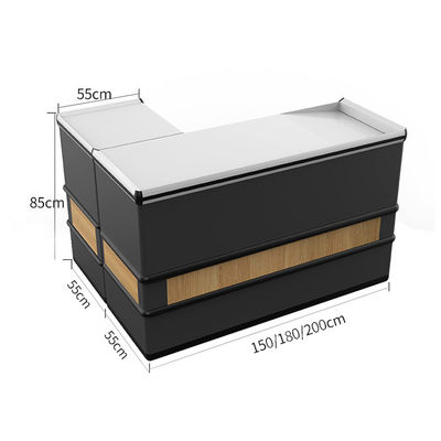 Powder Coating Supermarket Retail Checkout System With Cold Rolled Steel Construction