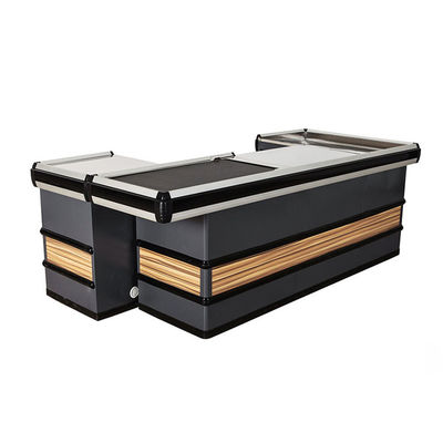 Convenient Supermarket Steel Checkout Counters Stainless Steel Table Cashier