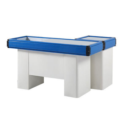 Width 550-1200mm Supermarket Checkout Counter Stainless Steel Table Retail Check Out Counters
