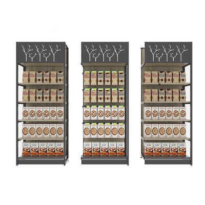 Customized Supermarket Display Shelving Durable Steel And Wood Store Display Shelf