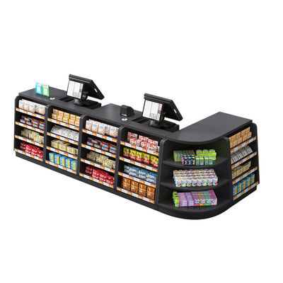 Customizable Stainless Steel Supermarket Checkout Counter With Conveyor Belt
