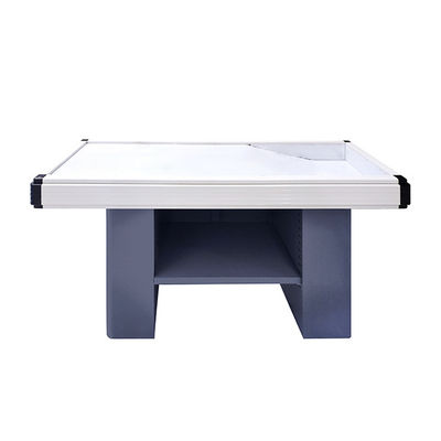 High Durability Stainless Steel Checkout Counter Cash Counter Table With Customizable Conveyer Belt