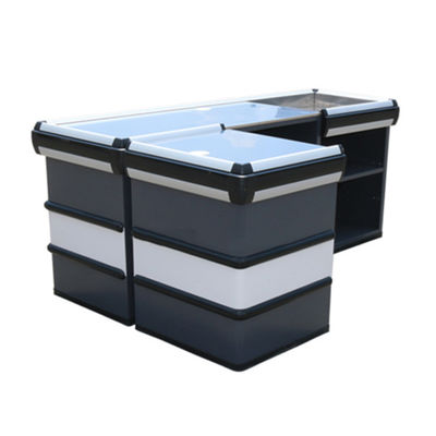 Heavy Duty Checkout Counter With Adjustable Conveyer Belt Customizable Size And Durability