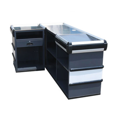 Heavy Duty Checkout Counter With Adjustable Conveyer Belt Customizable Size And Durability