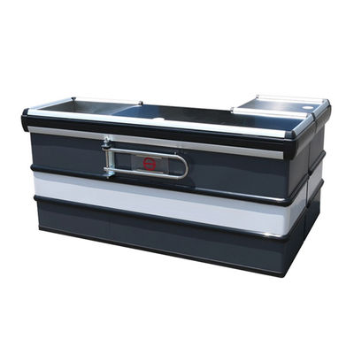 Heavy Duty Checkout Counter With Adjustable Conveyer Belt Customizable Size And Durability