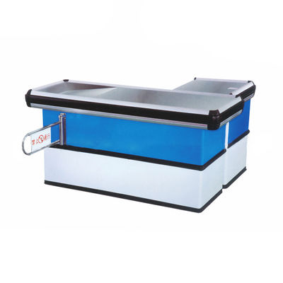 Custom Stainless Steel Checkout Counter With Conveyer Belt Durability Customizable