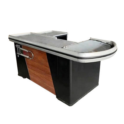 Stainless Steel Supermarket Checkout Counter Durability Cabinet Customizable Length
