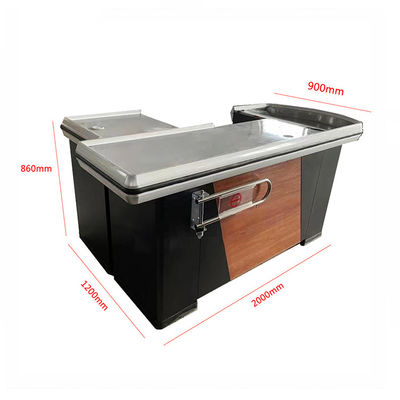 Stainless Steel Supermarket Checkout Counter Durability Cabinet Customizable Length