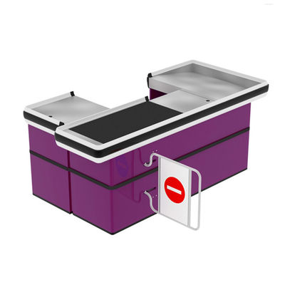 Customizable Shopping Checkout Counter Store Checkout Counter With Stainless Steel Top