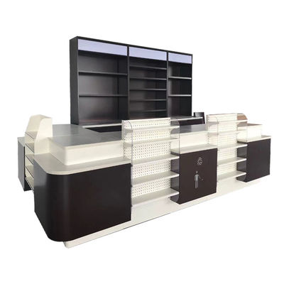 Conveyer Belt Supermarket Checkout Counter Cold Rolled Steel Cabinet Custom Length