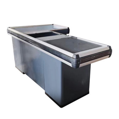 Customizable Stainless Steel Checkout Counter With Customer Conveyer Belt