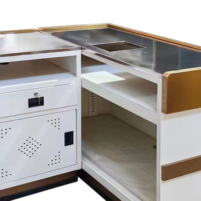 Stainless Steel Supermarket Checkout Counter High Durability Cold Rolled Steel Cabinet