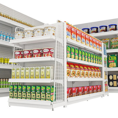 Heavy Duty Supermarket Display Shelving Racks With Large Load Capacity