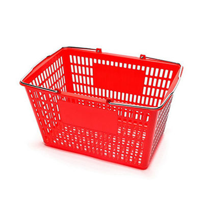 Durable Plastic Hand Shopping Basket 450*330*250mm For Pharmacy Supermarket Grocery Store