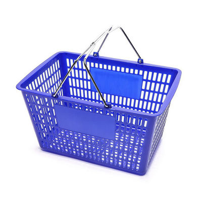 Durable Plastic Hand Shopping Basket 450*330*250mm For Pharmacy Supermarket Grocery Store