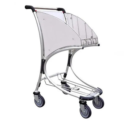 Strong Rubber Wheels Metal Airport Baggage Trolley For Baggage Control
