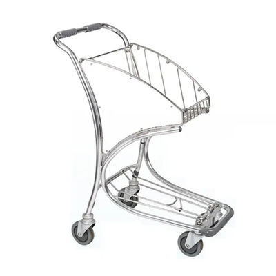 Practical Airport Luggage Carts With Strong Rubber Wheels And Durable Metal Frame