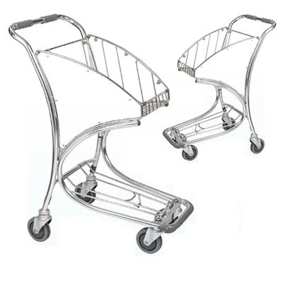 Practical Airport Luggage Carts With Strong Rubber Wheels And Durable Metal Frame