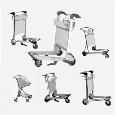 Strong Rubber Wheels Airport Luggage Cart For Heavy Luggage 50-200KG Capacity
