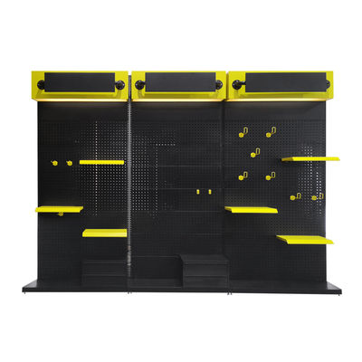 Multipurpose Floor Metal Pegboard Shelf Storage Hardware Tool Display Rack