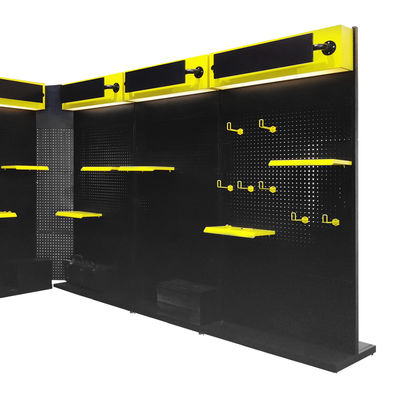 Multipurpose Floor Metal Pegboard Shelf Storage Hardware Tool Display Rack