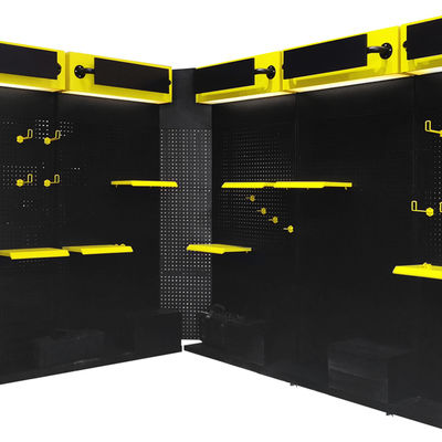 Multipurpose Floor Metal Pegboard Shelf Storage Hardware Tool Display Rack