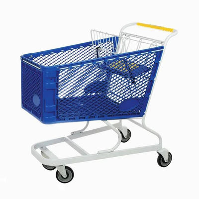Custom Logo Printing Plastic Trolley Basket Durable Lightweight For Retail