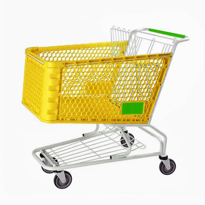 Custom Logo Printing Plastic Trolley Basket Durable Lightweight For Retail