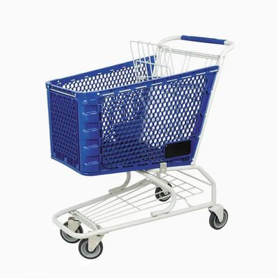 4 Wheels Plastic Shopping Trolley ﻿Supermarket Shopping Cart Portable Handcarts ﻿