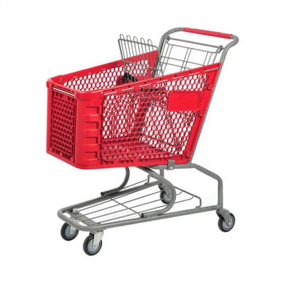 4 Wheels Plastic Shopping Trolley ﻿Supermarket Shopping Cart Portable Handcarts ﻿