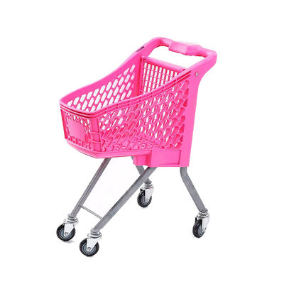 Easy To Use Colorful Plastic Children's Supermarket Shopping Cart Mother And Baby Toy Trolley