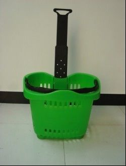 55L Plastic Shopping Basket With Handles OEM Unfolding