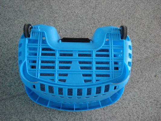 55L Plastic Shopping Basket With Handles OEM Unfolding