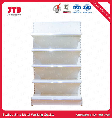 5 Tiers White Gondola Shelving L Post 80kgs 1500mm High