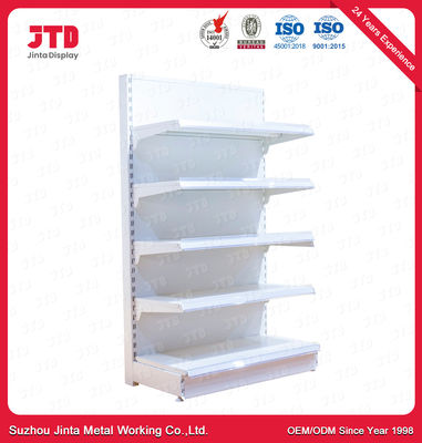 5 Tiers White Gondola Shelving L Post 80kgs 1500mm High
