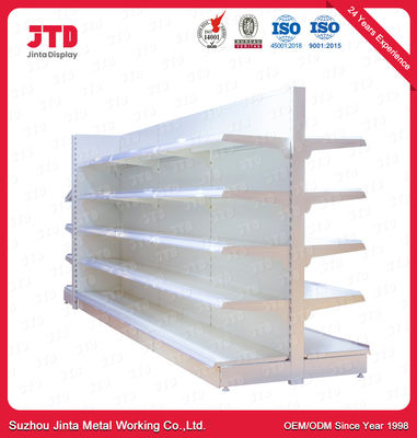 5 Tiers White Gondola Shelving L Post 80kgs 1500mm High