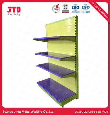 1.8m 0.9m Retail Store Display Rack 100kgs Black And Yellow Storage Shelves