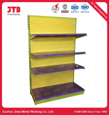 1.8m 0.9m Retail Store Display Rack 100kgs Black And Yellow Storage Shelves