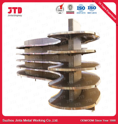 300mm Double Sided Gondola Supermarket Shelving ISO9001 Half Circle Standing Shelf
