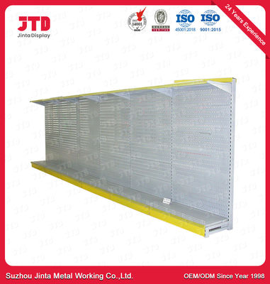 300mm 1800mm Gondola Display Shelving ISO9001 Yellow Metal Shelf