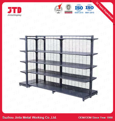 900mm 1500mm Gondola Display Shelving Steel Q195 2 Sided Shelf