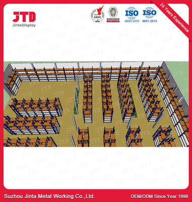 1.2m 2.5m Warehouse Metal Racks 3000kgs Heavy Duty Supermarket Racks
