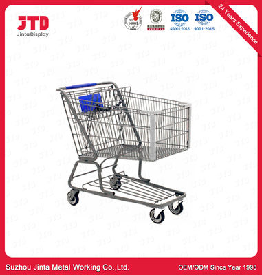 CE Metal Grocery Cart With Wheels Unfolding 150 Liter American Style