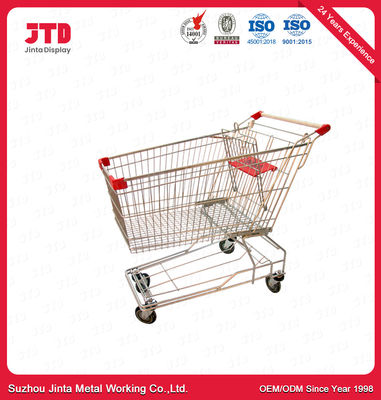 60L Metal Shopping Trolley 4in PVC Four Wheeled Trolley Cart