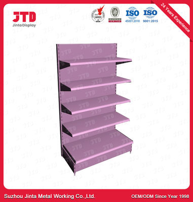 400mm 1500mm Single Sided Supermarket Shelf 5 Layers Purple