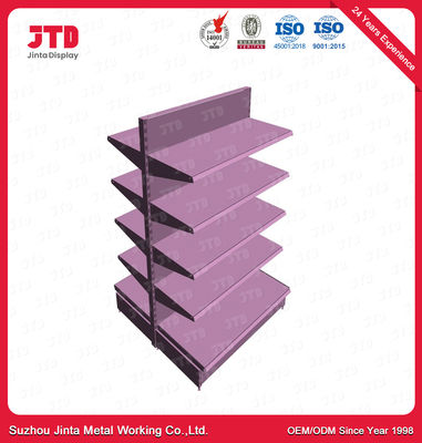 400mm 1500mm Single Sided Supermarket Shelf 5 Layers Purple