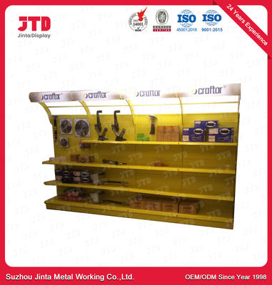 Yellow Power Tools Display Rack Stand 1800mm With Light Box