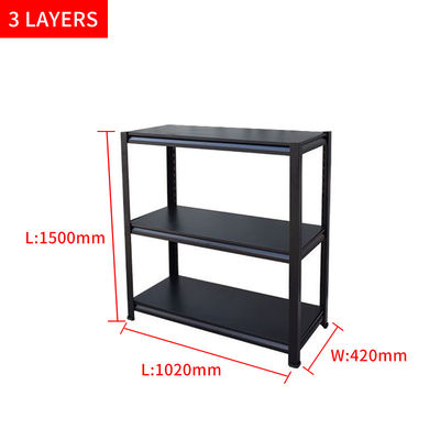 3 Layers Boltless Shelving Units 80kg Per Layer Silver 900mm Shelf