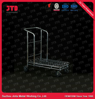 300L Supermarket Warehouse Hand Trolley 4 Wheels Unfoldable