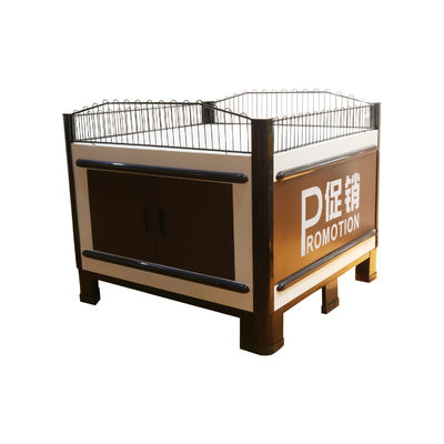 Brown Promotional Display Stands CE Supermarket Wooden Display Rack